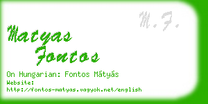 matyas fontos business card